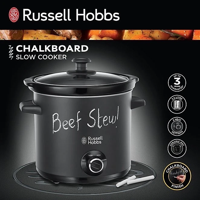 Russell Hobbs Salter EK2842 3.5L chalkboard slow cooker black