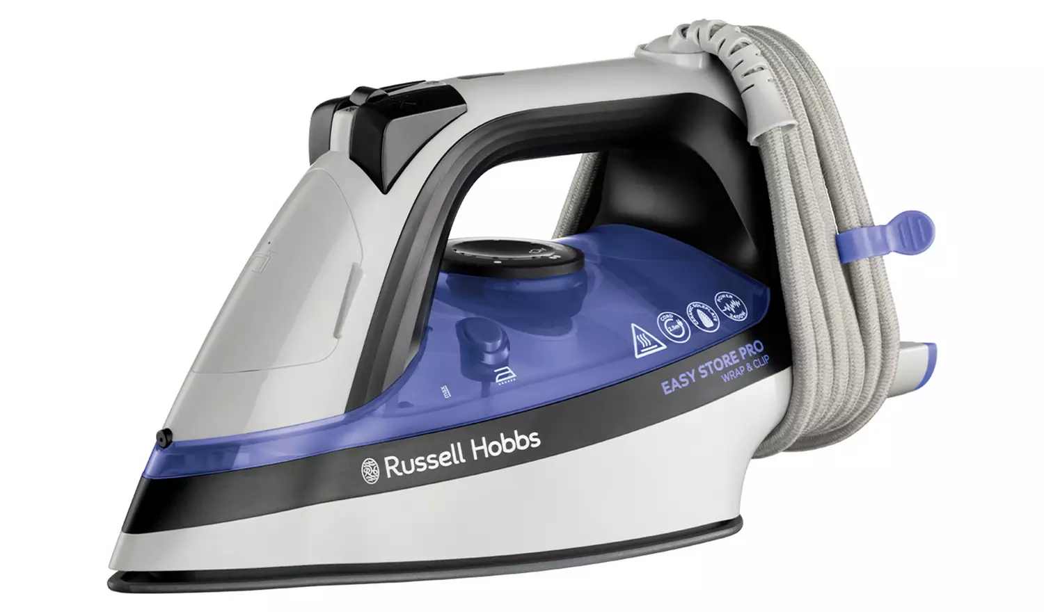 Russell Hobbs Easy Store Pro Wrap & Clip steam iron with coiled cord