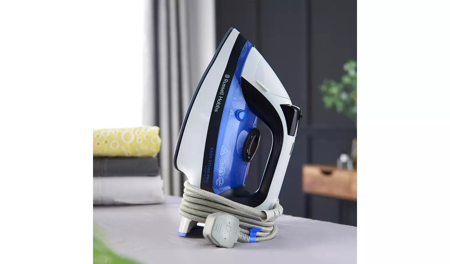 Russell Hobbs Easy Store Pro Wrap and Clip steam iron with coiled cord
