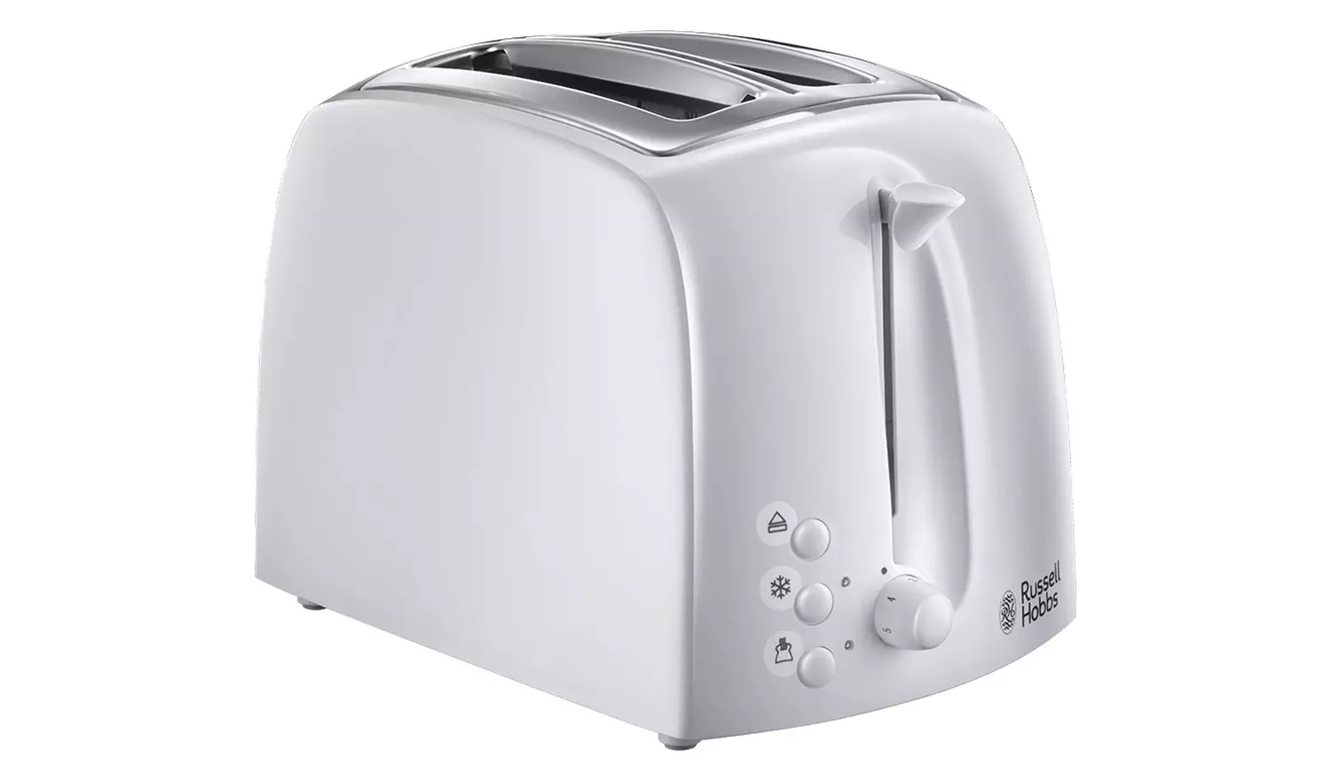 Russell Hobbs Textures white two slice toaster with textured plastic finish