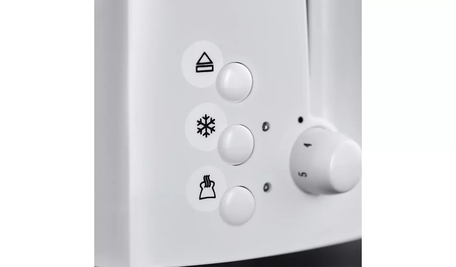 Russell Hobbs Textures white 2 slice toaster with control dials and settings