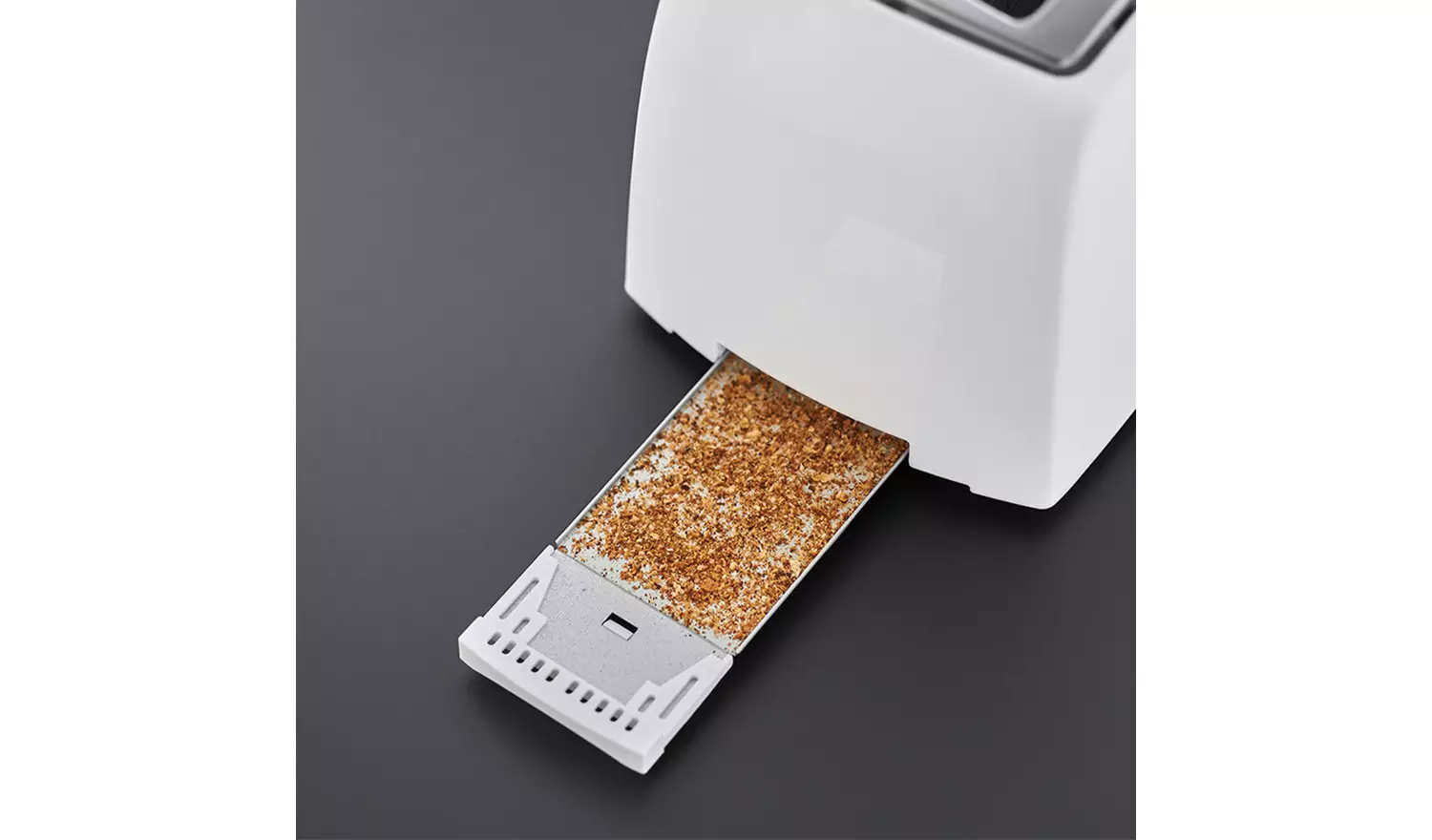 Russell Hobbs Textures white 2-slice toaster with removable crumb tray