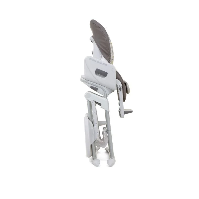 Joie Mimzy Spin 3in1 highchair with geometric mountains pattern, white and grey finish