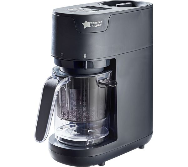 Tommee Tippee Quick Cook 6-in-1 black baby food maker with jug