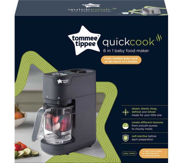 Tommee Tippee Quick Cook 6-in-1 baby food maker, black
