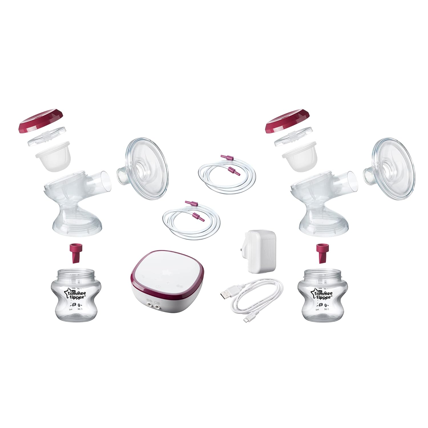 Tommee Tippee Made for Me double electric wearable breast pump with accessories
