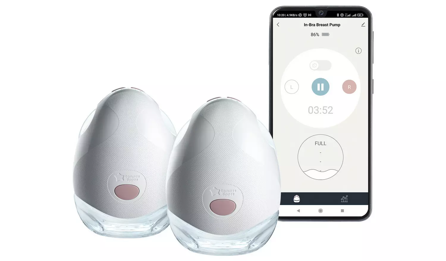 Tommee Tippee Made for Me double electric wearable breast pump with app control
