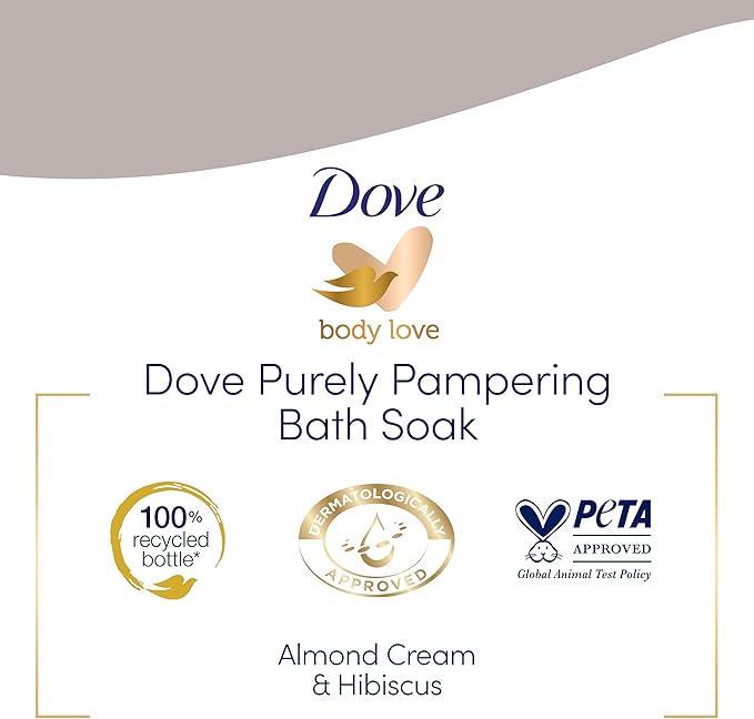 Dove Purely Pampering Bath Soak Almond Cream and Hibiscus 450ml