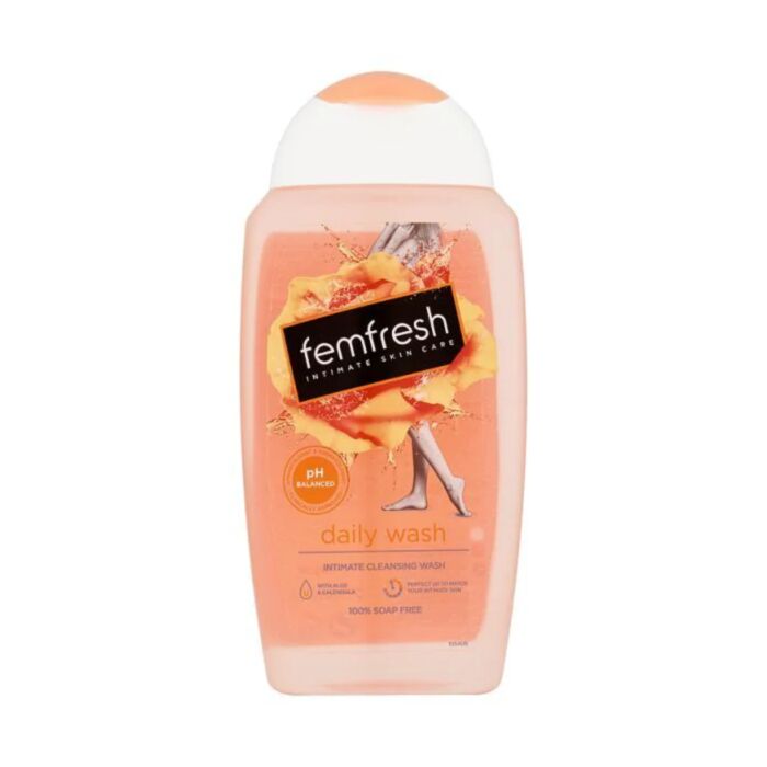 Fem Fresh Daily Intimate Wash peach-coloured intimate cleansing liquid bottle
