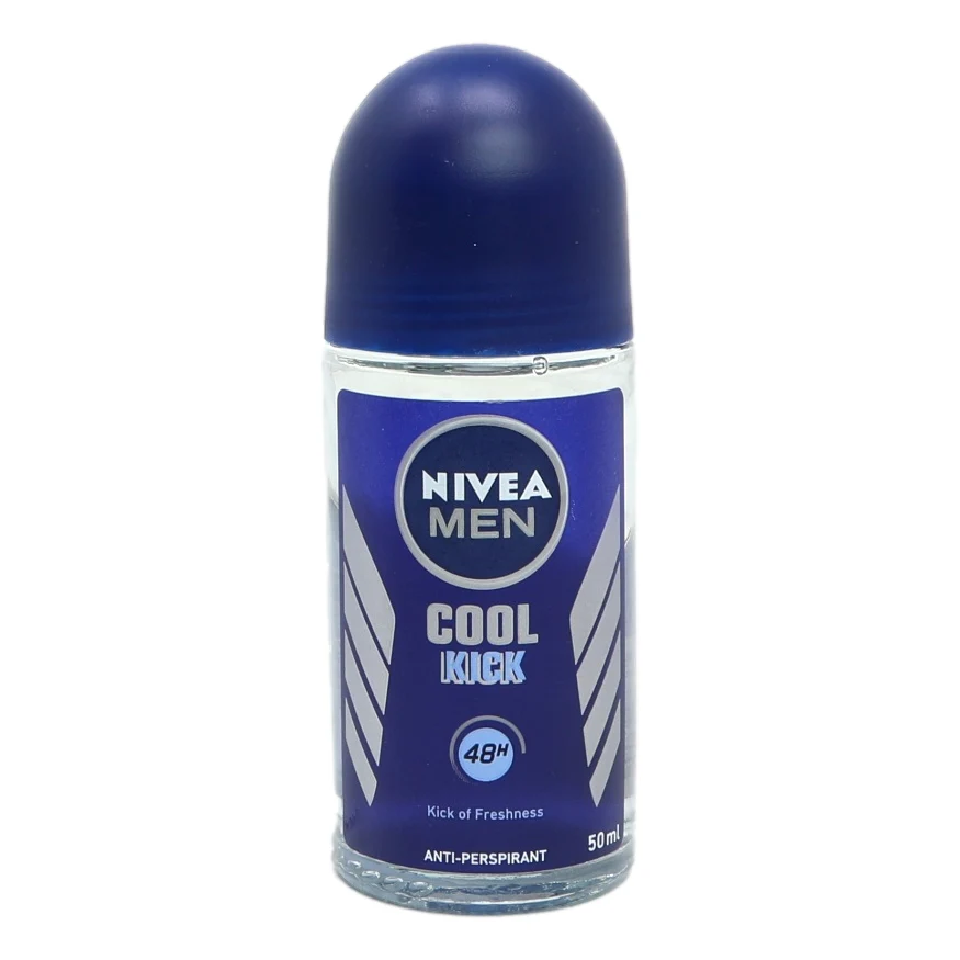 Nivea Men Cool Kick blue roll-on antiperspirant deodorant 50ml bottle