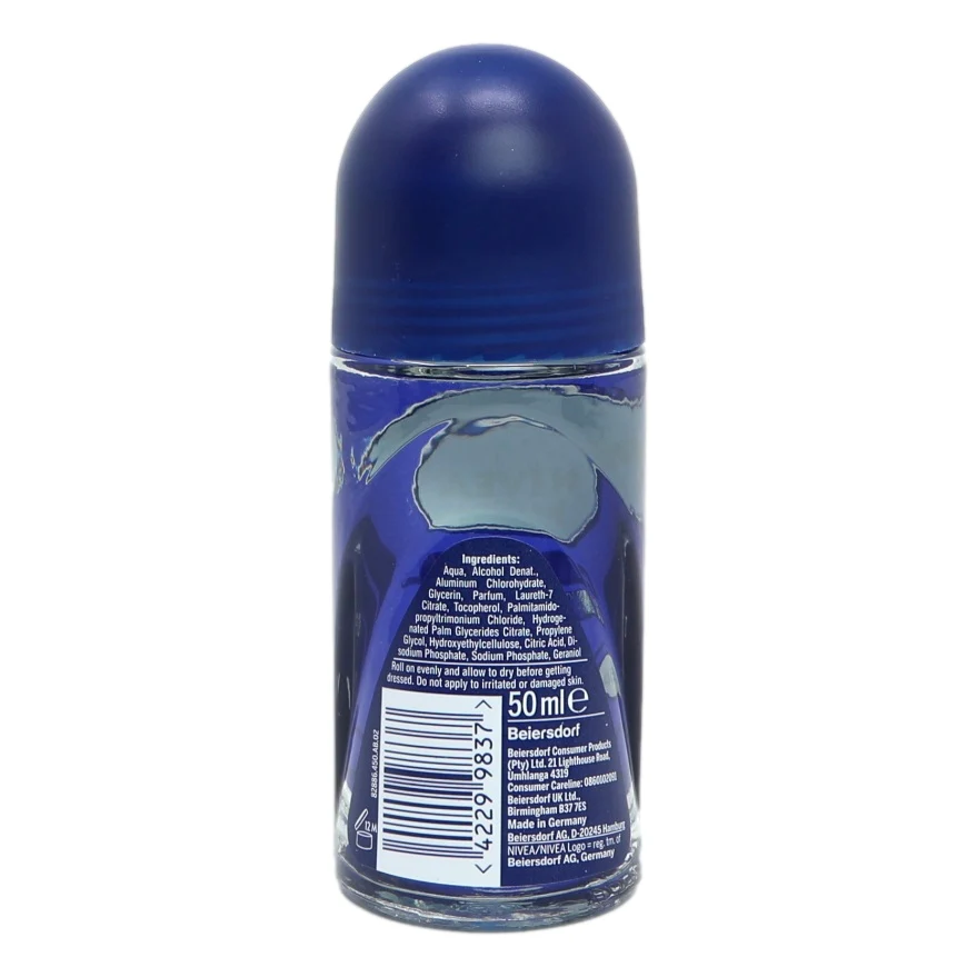 Nivea Cool Kick for Men blue roll-on deodorant 50ml bottle