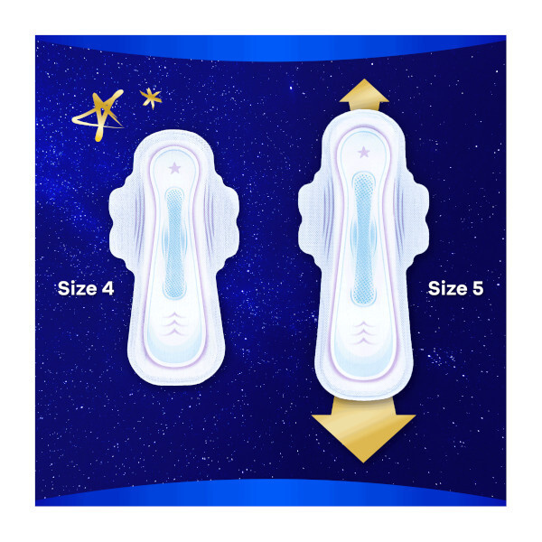 Always Ultra Secure Night Size 5 sanitary towels with wings, pack of eight pads