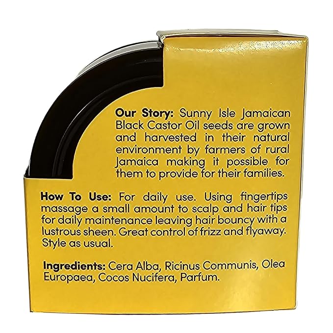Sunny Isle Kids Care Extreme Hydrating Finishing Hair Butter 4oz yellow jar back label
