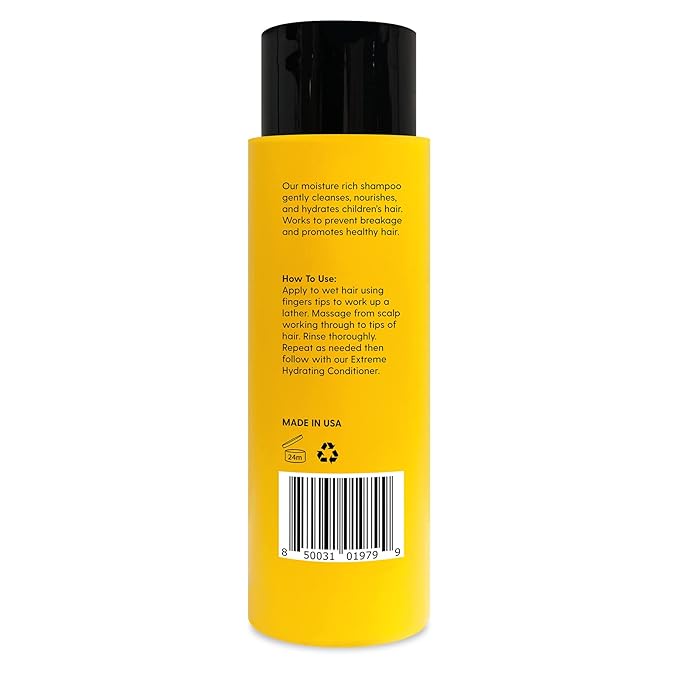 Sunny Isle Kids Care Extreme Hydrating Shampoo 354ml yellow bottle with black cap