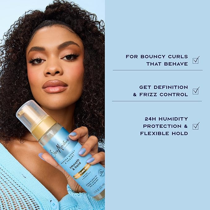 SheaMoisture Manuka Honey & Yogurt hair mousse 7.5 oz blue bottle