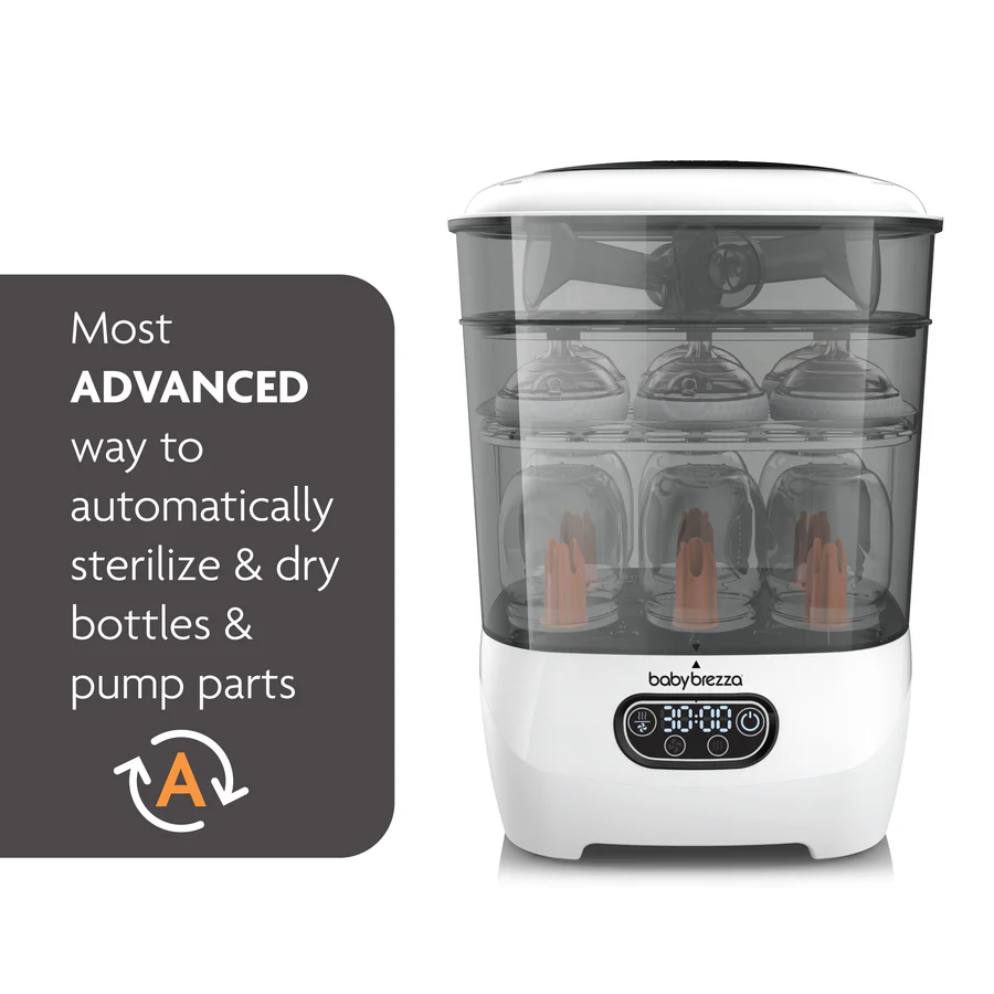 Baby Brezza Sterilizer Dryer Advanced white automatic bottle steriliser and dryer