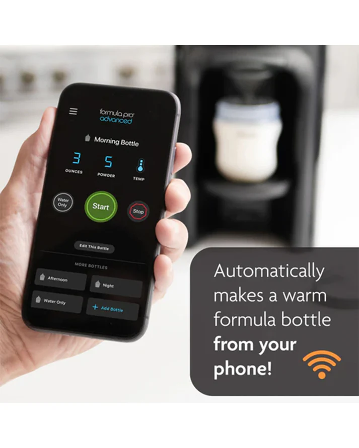 Baby Brezza Formula Pro Advanced black wifi-enabled automatic bottle maker