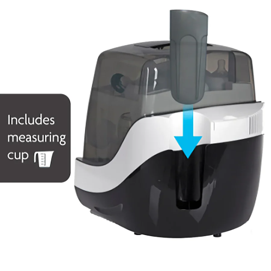 Baby Brezza Superfast Steriliser-Dryer with measuring cup included