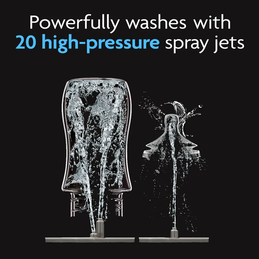 Baby Brezza Bottle Washer Pro with high-pressure spray jets washing system