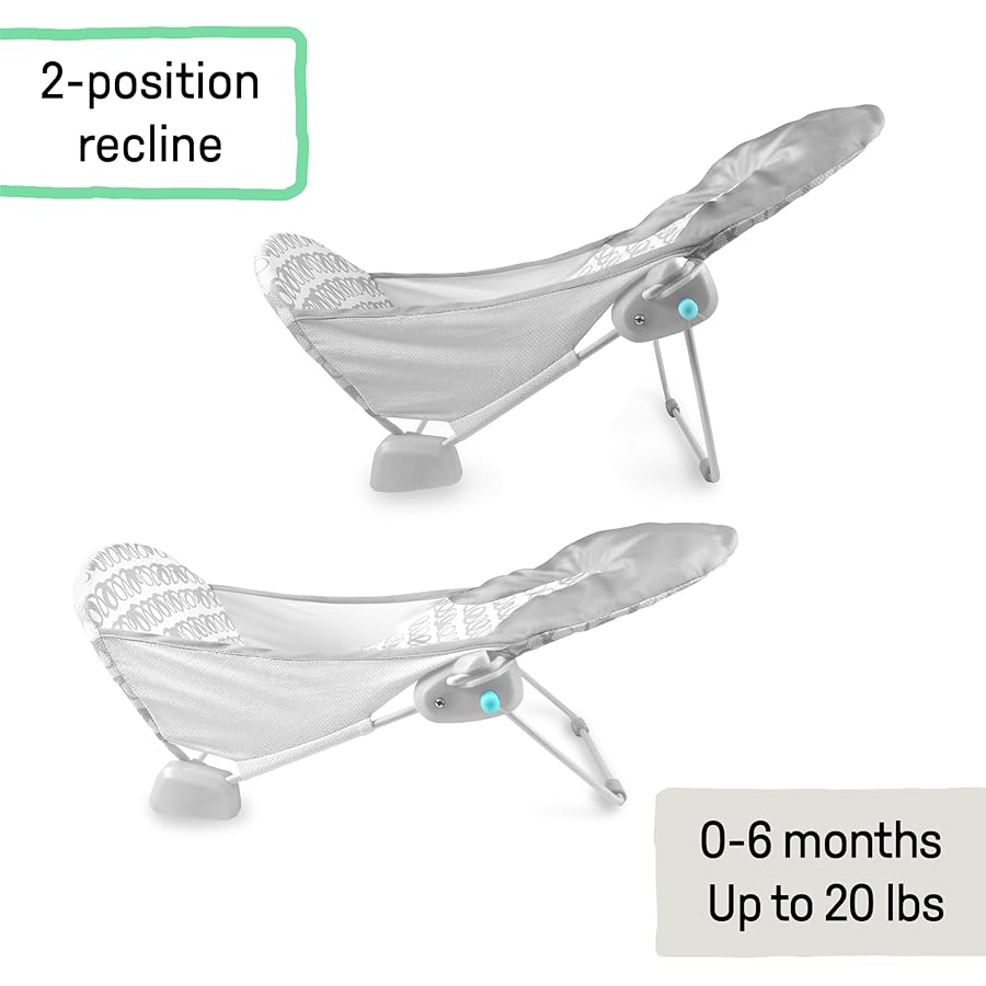 Ingenuity Summer Infant foldaway baby bath seat with two-position recline adjustment