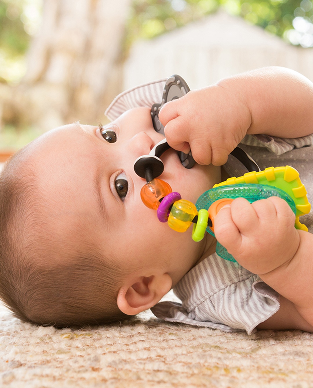 Infantino Slide and Chew multicoloured baby teething keys toy with sliding beads