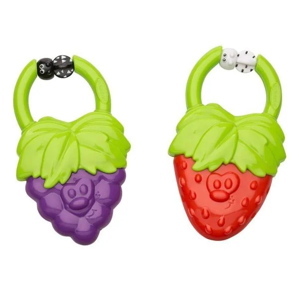 INFANTINO Vibrating Teether Strawberry red and purple fruit shaped toy