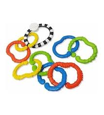 Infantino Link Ems Set colourful baby rattling toy rings with connector links