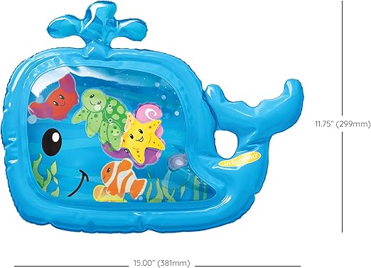 Infantino Pat & Play Water Mat blue whale-shaped with sea creatures