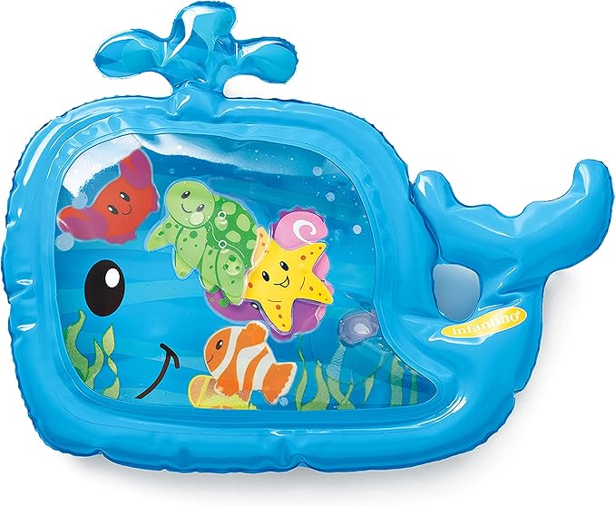 Infantino Pat and Play blue whale-shaped water mat with sea creatures