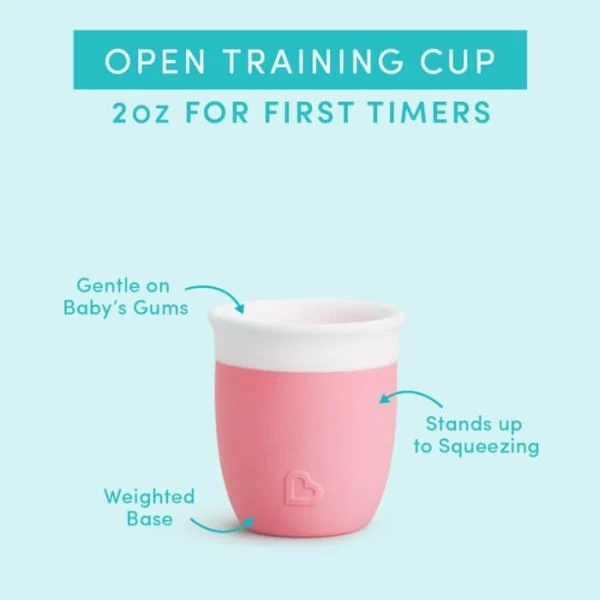 Munchkin Câ€™est pink silicone open training cup 59ml for toddlers