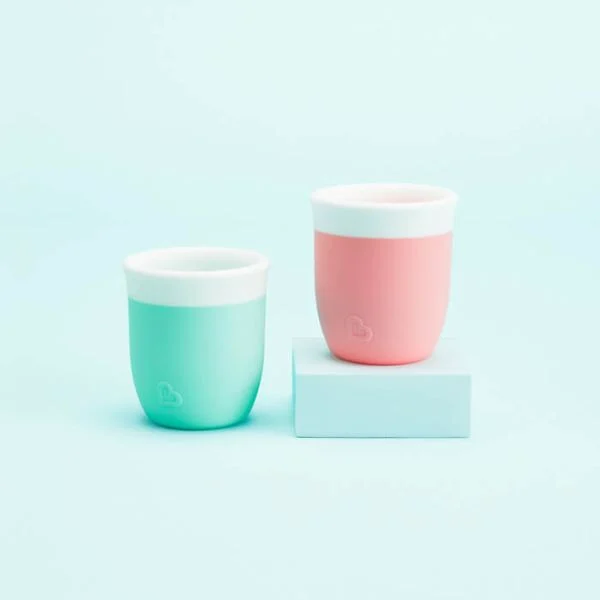Munchkin Càt Silicone 59ml open training cup 4 months pink and turquoise