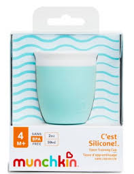 Munchkin C'est Silicone 59ml open toddler training cup mint green