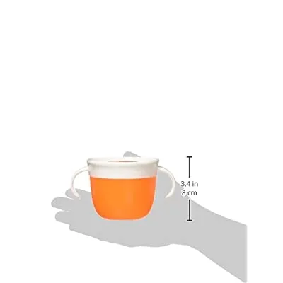 Munchkin silicone snack pot with lid, orange, 3.4 inches tall