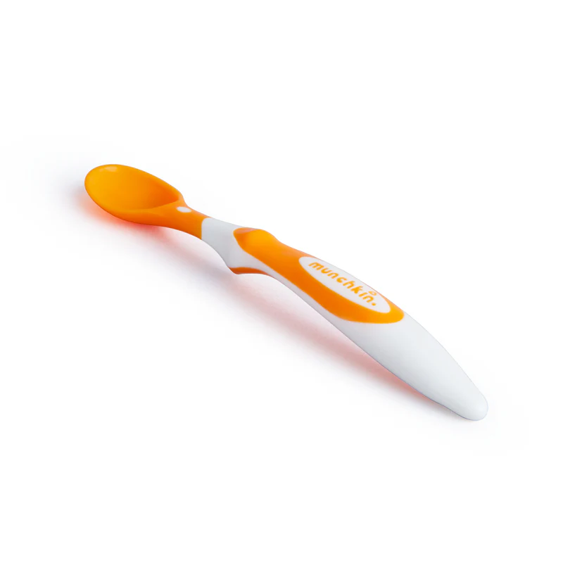 Munchkin soft tip infant spoon, orange and white, pack of six