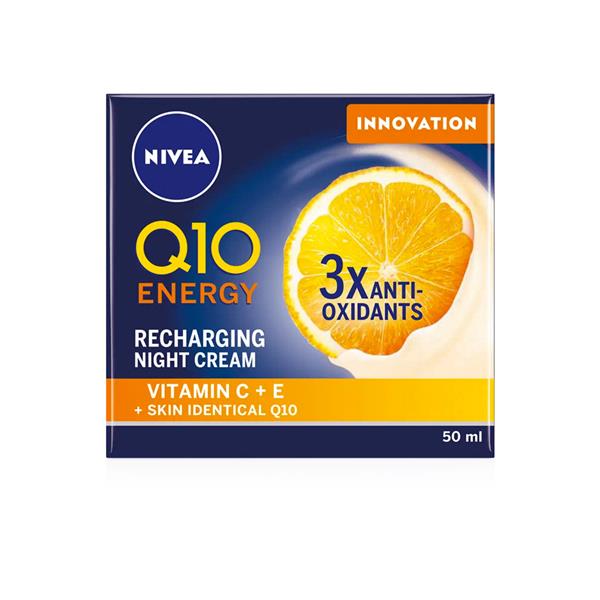NIVEA Q10 Energy Recharging Night Cream 50ml with Vitamin C and E