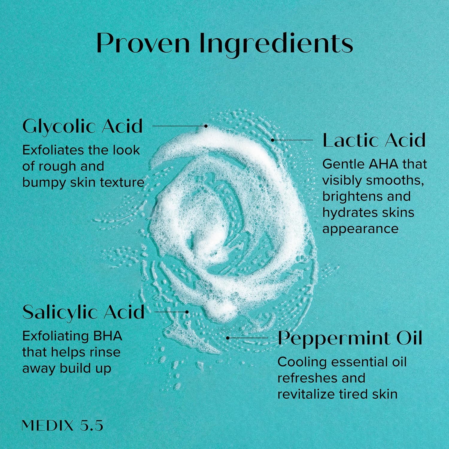 Medix 5.5 Glycolic and Lactic Acid Skin Perfecting Body Wash 444ml bottle