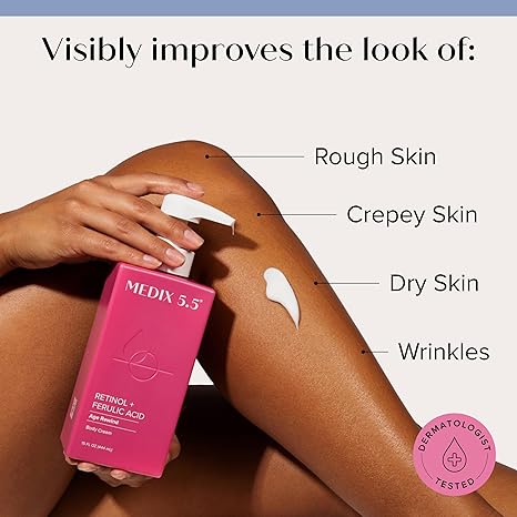 Medix 5.5 Retino Ferulic Acid Age Rewind Body Cream 444ml pink bottle