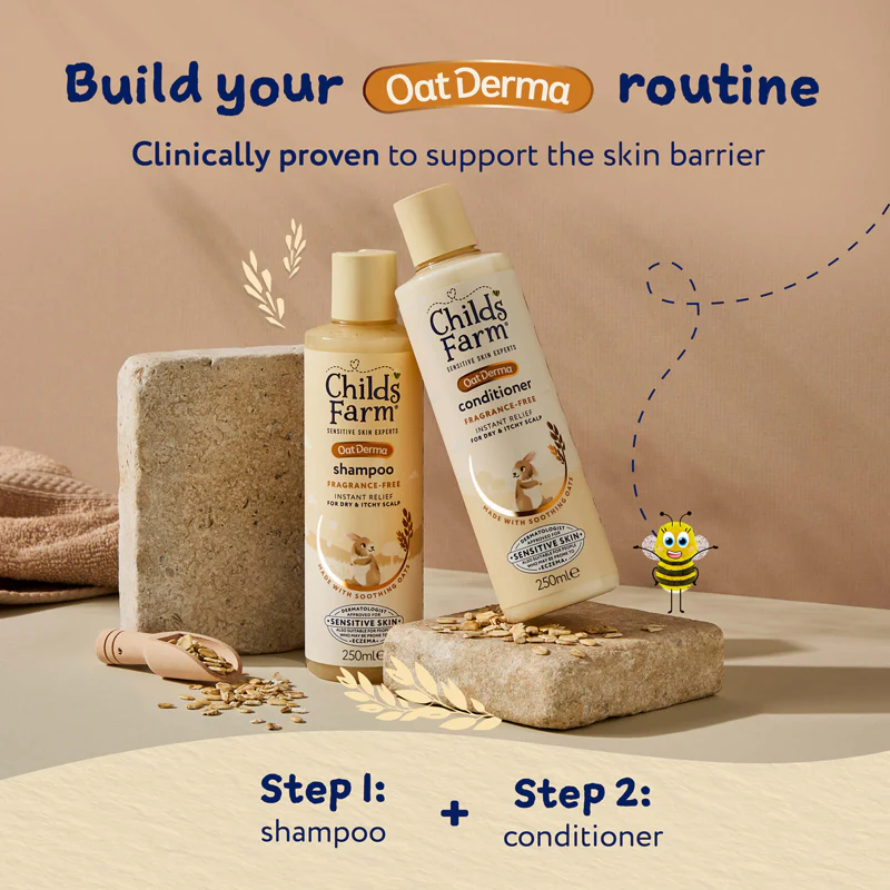 Child's Farm OatDerma fragrance-free shampoo 250ml bottle