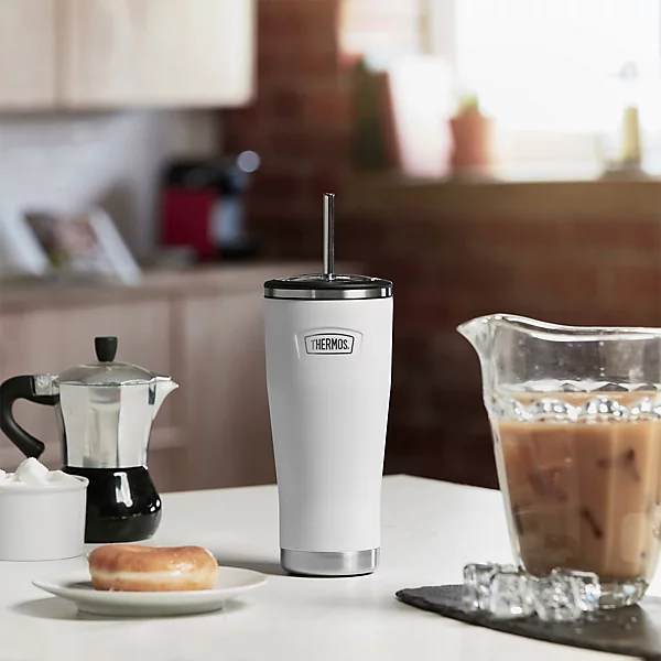 Thermos Icon white cold cup 710ml with straw and lid