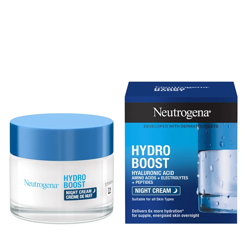 Neutrogena Hydro Boost Night Cream 50ml with hyaluronic acid and blue lid