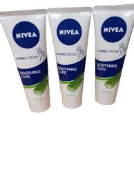 NIVEA Soothing Care Aloe Vera Hand Cream 75ml tube, pack of three