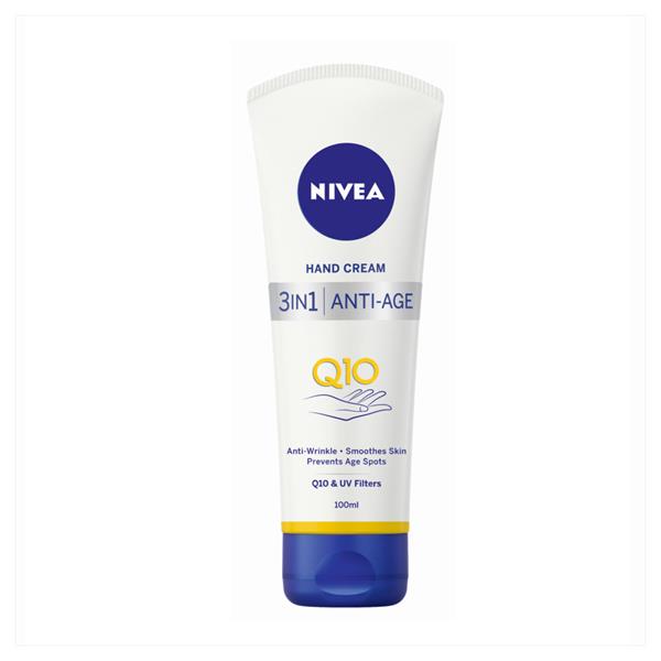 NIVEA 3in1 Q10 Anti-Age hand cream 100ml tube with blue base