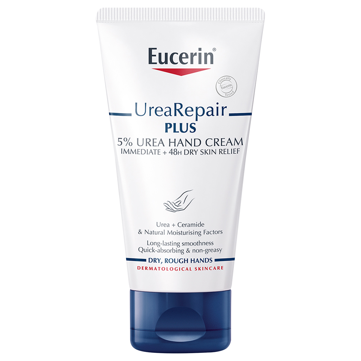 Eucerin UreaRepair Plus 5% urea hand cream 75ml tube with blue base