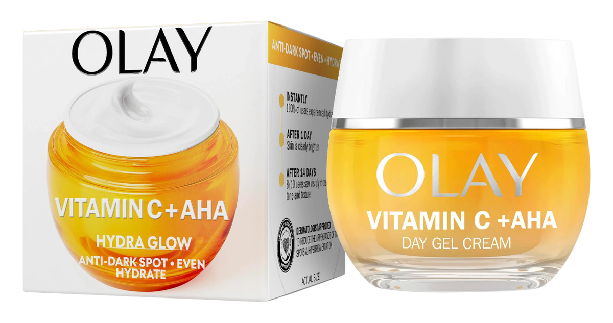Olay Vitamin C + AHA Hydra Glow Day Gel Cream 50ml jar with box