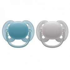 Philips Avent Ultra Soft Soother 6-18 months blue grey two pack