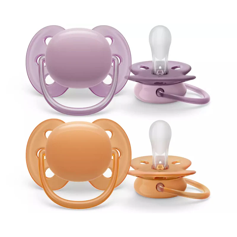 Philips Avent Ultra Soft Soother 6-18m pink and peach pack of two