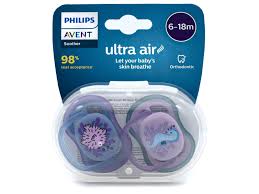 Philips Avent Ultra Air girl soothers 6-18 months two pack purple