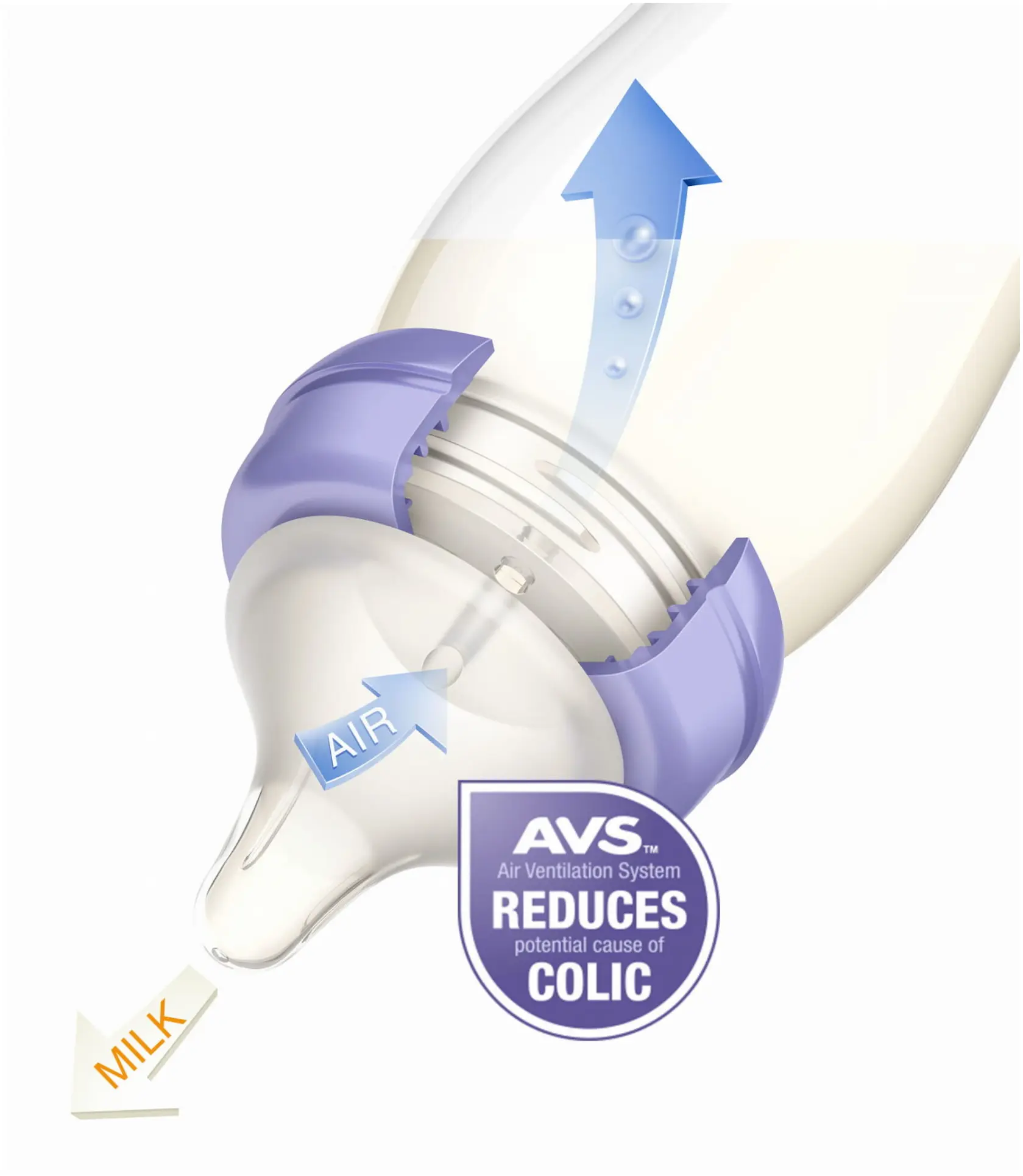 Lansinoh 240ml feeding bottles with purple handles, two pack, anti-colic system