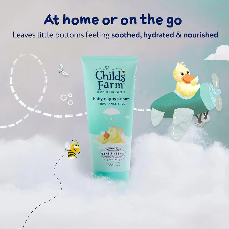 Child's Farm Baby Nappy Cream 100ml fragrance-free turquoise tube