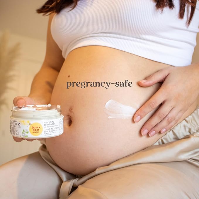 Burt's Bees Mama Bee Belly Shea Butter nourishing maternity cream jar